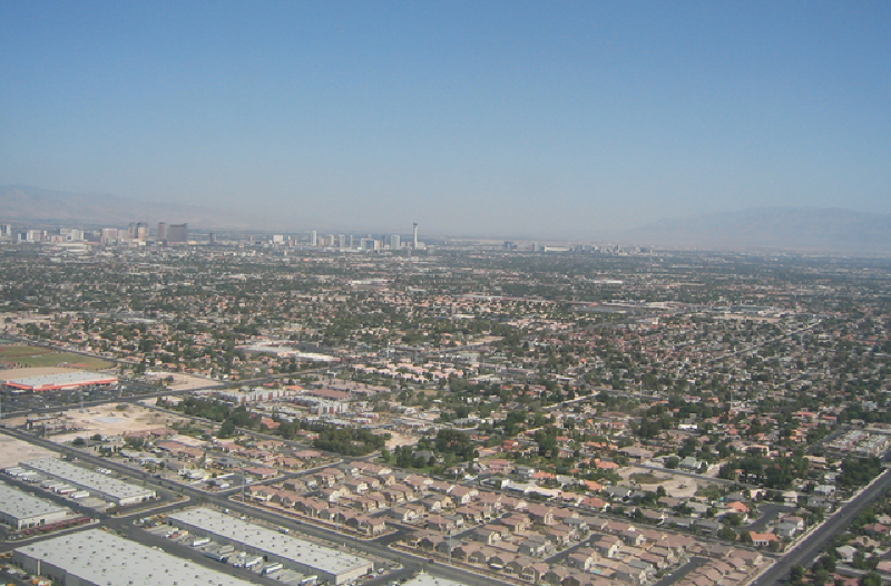 las vegas from plane